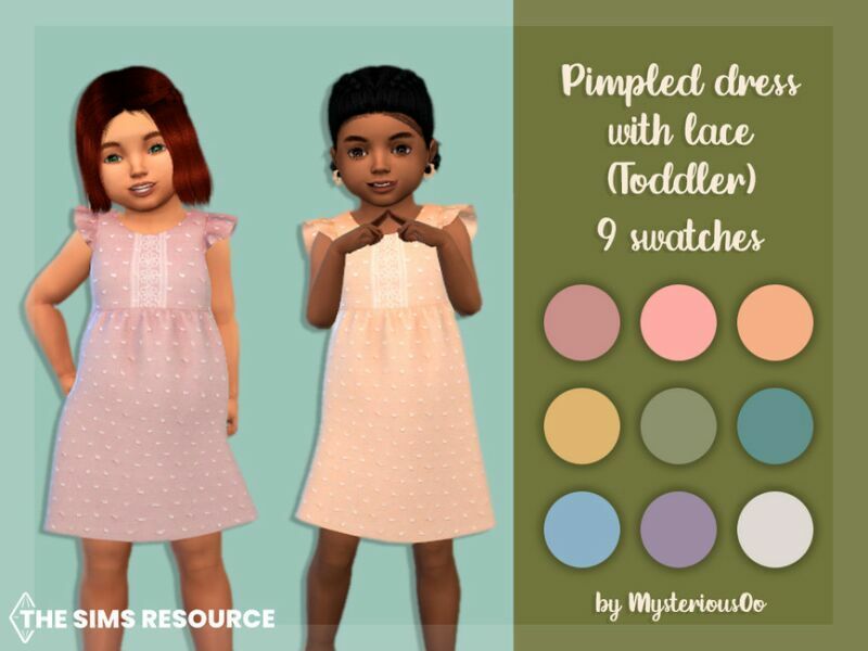 Pimpled Dress With Lace Toddler By Mysteriousoo 1 Pimpled Dress With Lace Toddler By Mysteriousoo Sims 4 CC