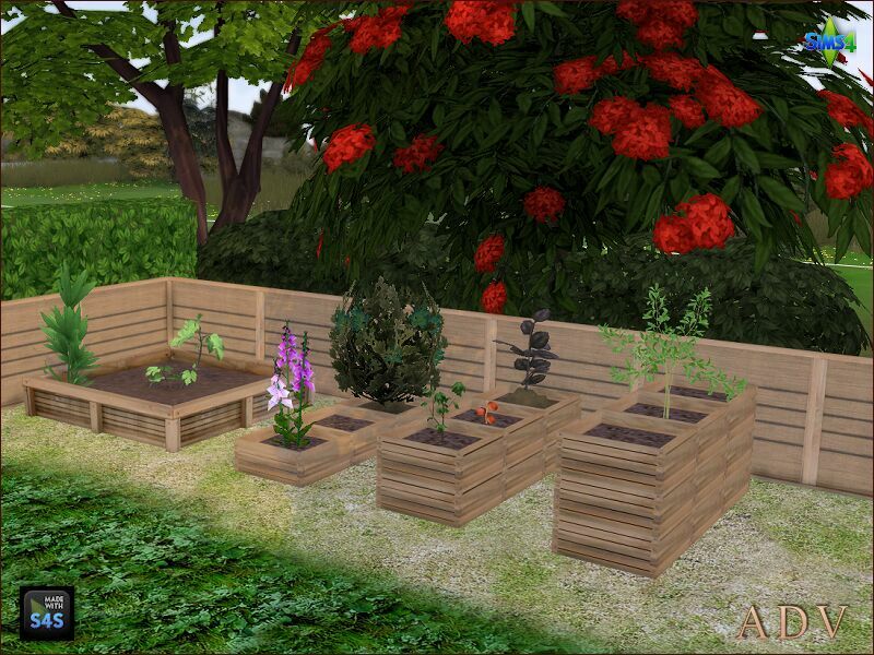 Plant Boxes And Fence 6 sims 4 cc plant boxes and fence 7