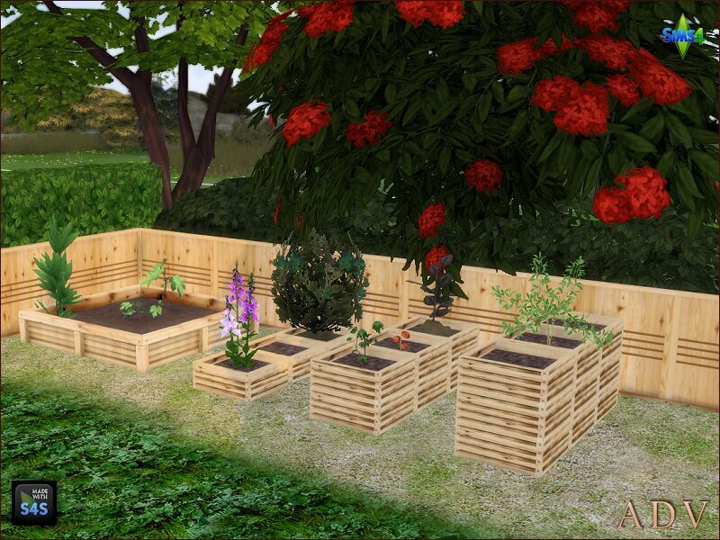 Plant Boxes And Fence 4 sims 4 cc plant boxes and fence 9