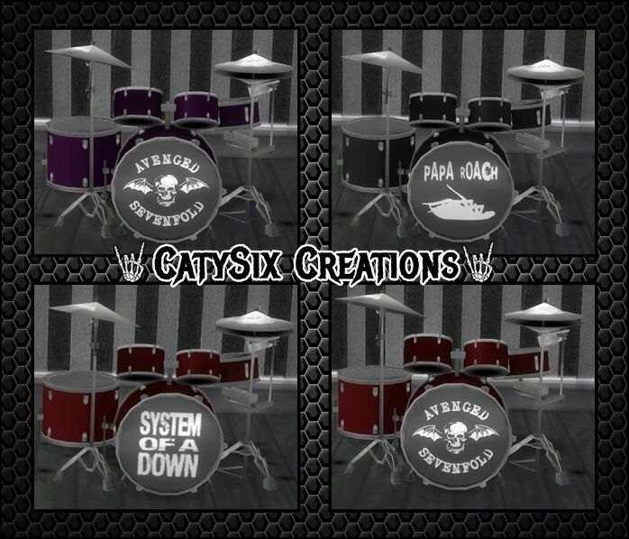 Playable Drums V7 By Catysix 1 Playable Drums V7 By Catysix Sims 4 CC