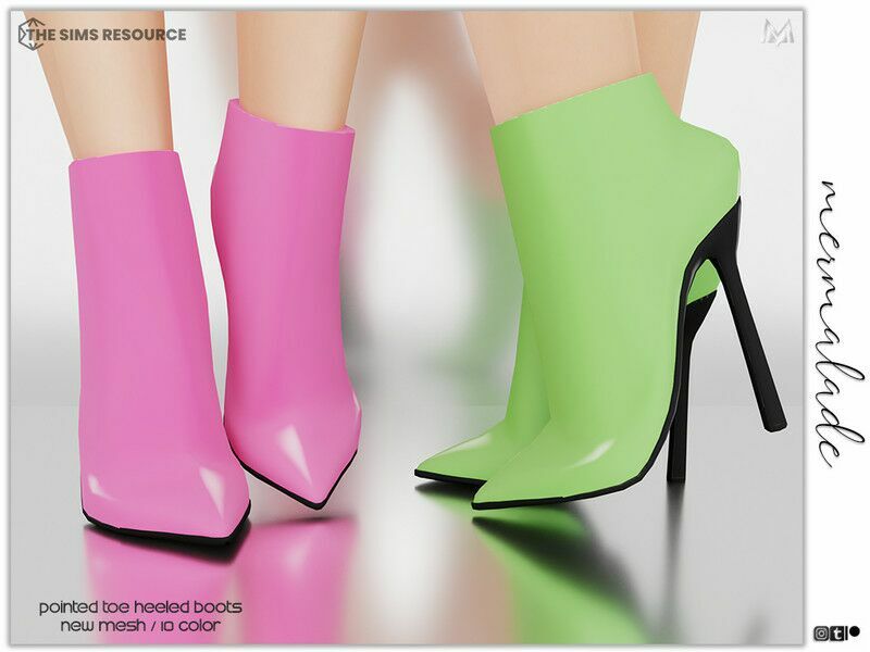 Pointed TOE Heeled Boots S50 By Mermaladesimtr 1 Pointed TOE Heeled Boots S50 By Mermaladesimtr Sims 4 CC
