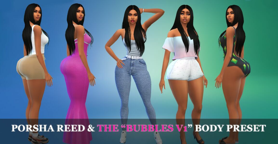 Porsha Reed & The “Bubbles V1” Body Preset By VTK 1 Porsha Reed & The “Bubbles V1” Body Preset By VTK Sims 4 CC