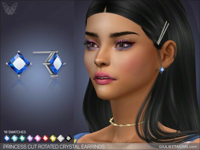 Princess CUT Rotated Crystal Earrings By Giulietta 1 Princess CUT Rotated Crystal Earrings By Giulietta Sims 4 CC