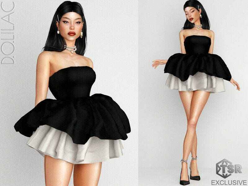 Puffy Mini Dress DO0217 1 Puffy Mini Dress DO0217 Sims 4 CC