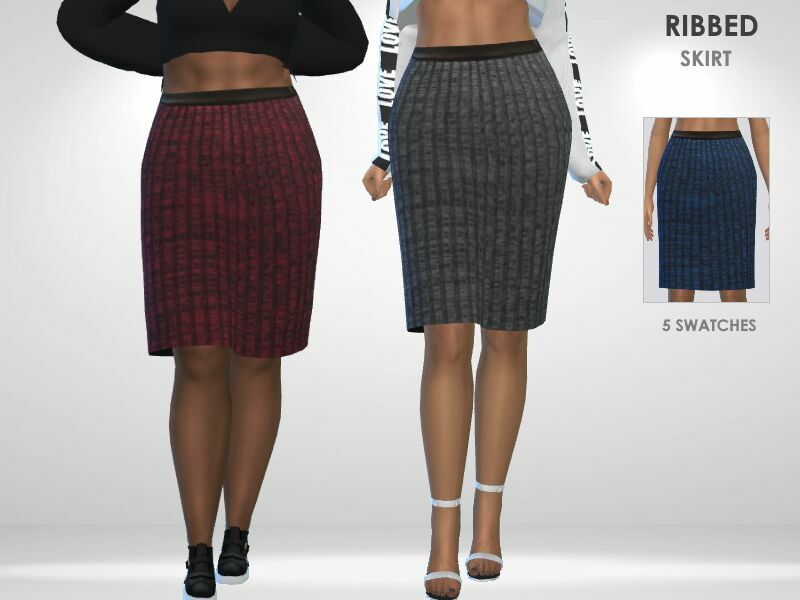 Ribbed Skirt By Puresim 1 Ribbed Skirt By Puresim Sims 4 CC