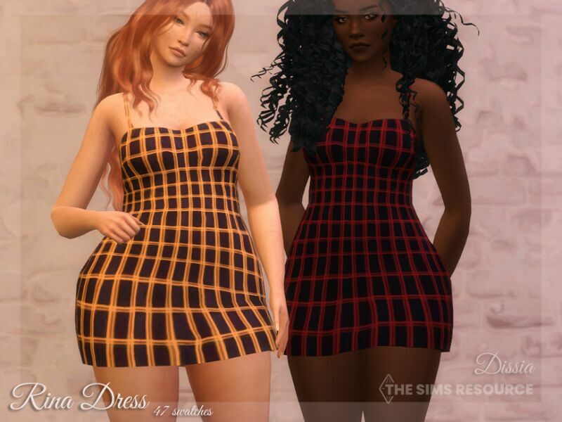 Rina Dress By Dissia 1 Rina Dress By Dissia Sims 4 CC