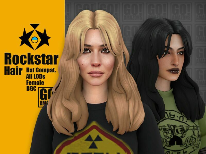 Rockstar Hair By Goamazons 1 Rockstar Hair By Goamazons Sims 4 CC