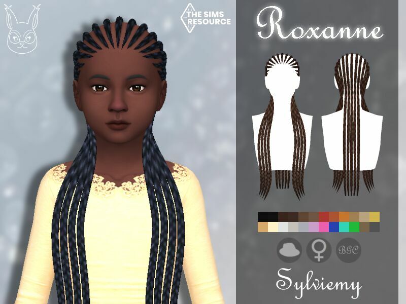 Roxanne Hairstyle (Child) By Sylviemy 1 Roxanne Hairstyle (Child) By Sylviemy Sims 4 CC