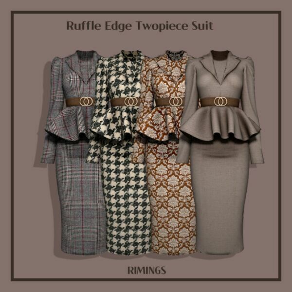 Ruffle Edge Twopiece Suit By Rimings 1 Ruffle Edge Twopiece Suit By Rimings Sims 4 CC
