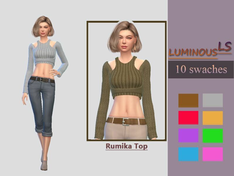 Rumika TOP By Luminousls 1 Rumika TOP By Luminousls Sims 4 CC