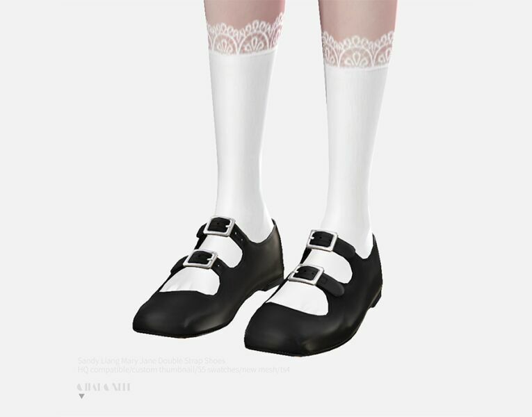 Sandy Liang Mary Jane Double Strap Shoes By Charonlee 1 Sandy Liang Mary Jane Double Strap Shoes By Charonlee Sims 4 CC