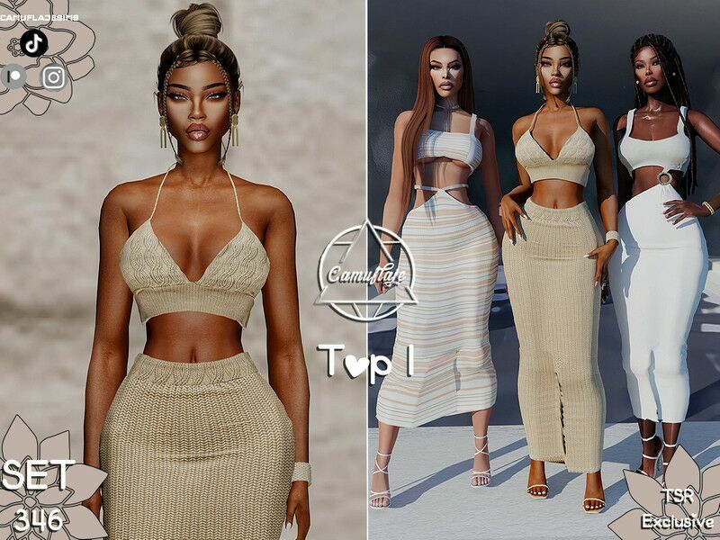 Santorini Collection – Knit TOP 1 Santorini Collection – Knit TOP Sims 4 CC