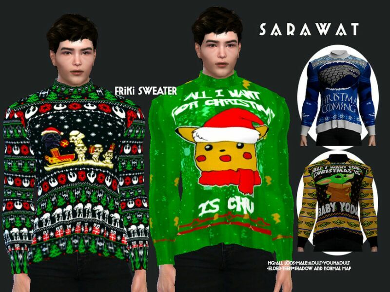 Sarawat_Friki Sweater By Sarawat 1 Sarawat_Friki Sweater By Sarawat Sims 4 CC
