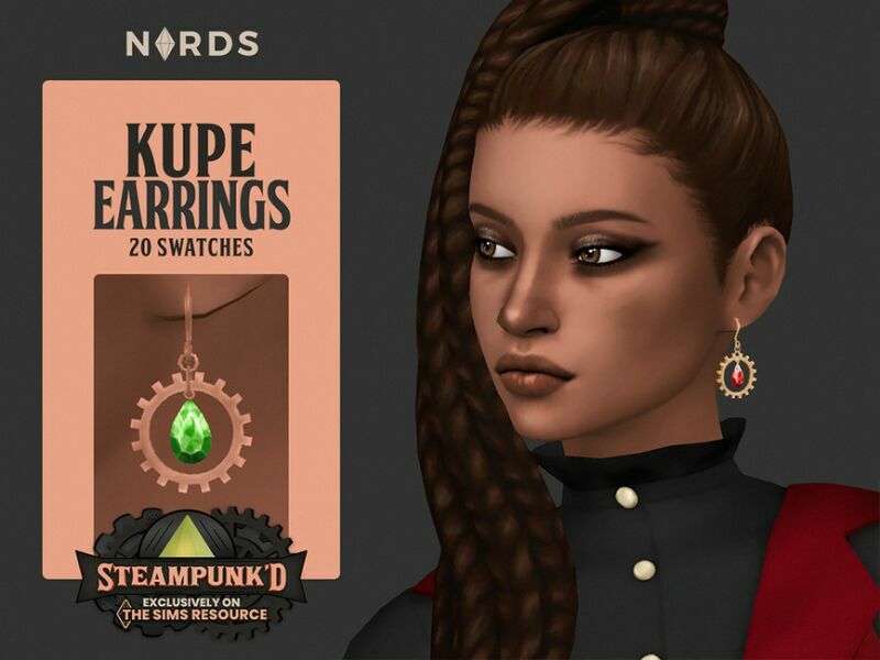 Seampunked – Kupe Earrings By Nords 1 Seampunked – Kupe Earrings By Nords Sims 4 CC
