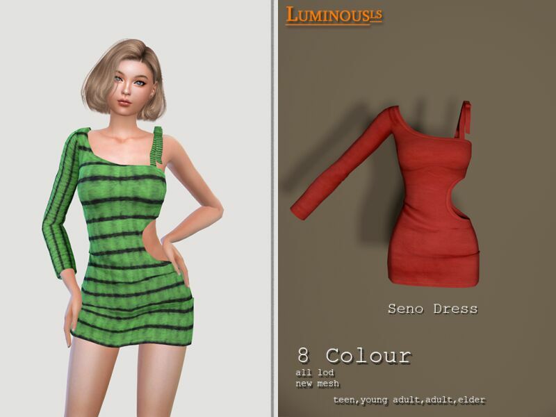 Seno Dress By Luminousls 1 Seno Dress By Luminousls Sims 4 CC