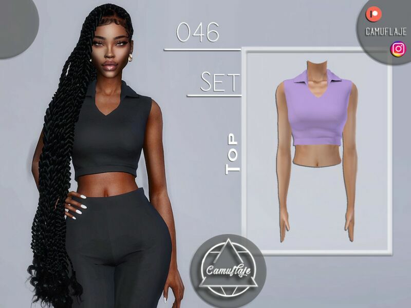 SET 046 – TOP By Camuflaje 1 SET 046 – TOP By Camuflaje Sims 4 CC