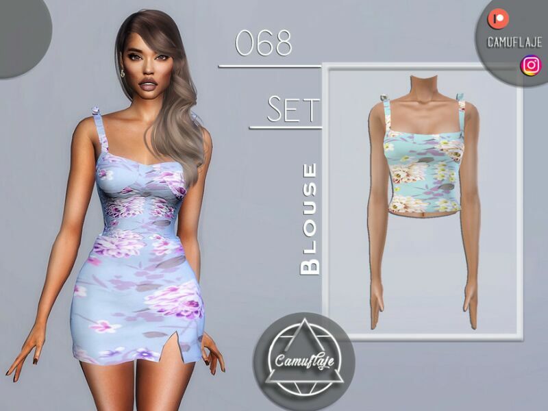 SET 068 – Blouse By Camuflaje 1 SET 068 – Blouse By Camuflaje Sims 4 CC