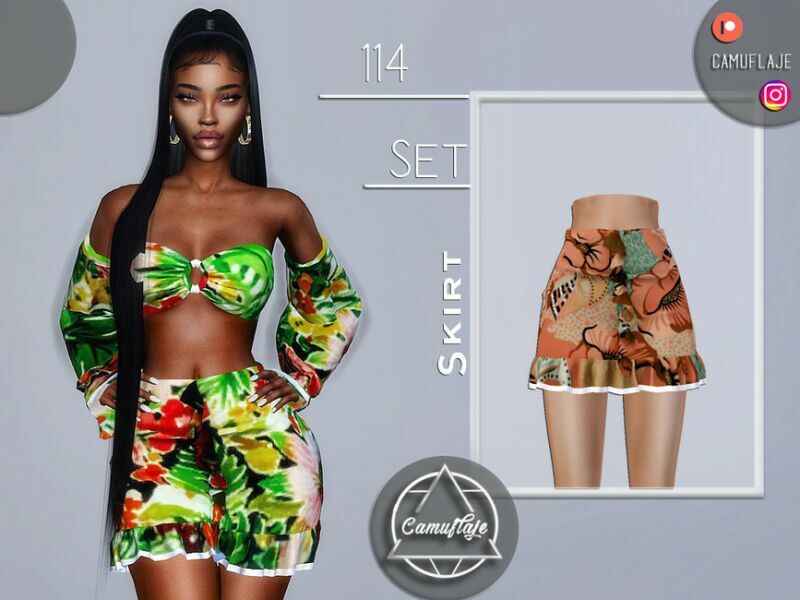 SET 114 – Skirt By Camuflaje 1 SET 114 – Skirt By Camuflaje Sims 4 CC