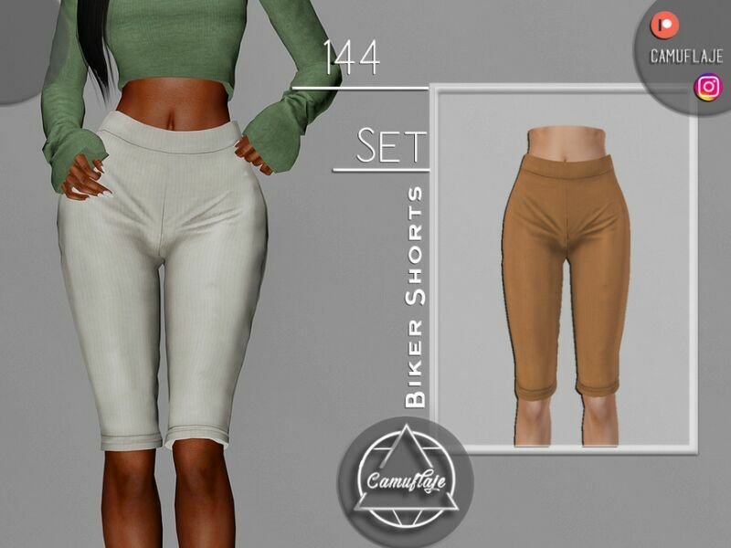 SET 144 – Biker Shorts By Camuflaje 1 SET 144 – Biker Shorts By Camuflaje Sims 4 CC