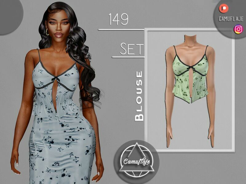 SET 149 – Blouse By Camuflaje 1 SET 149 – Blouse By Camuflaje Sims 4 CC