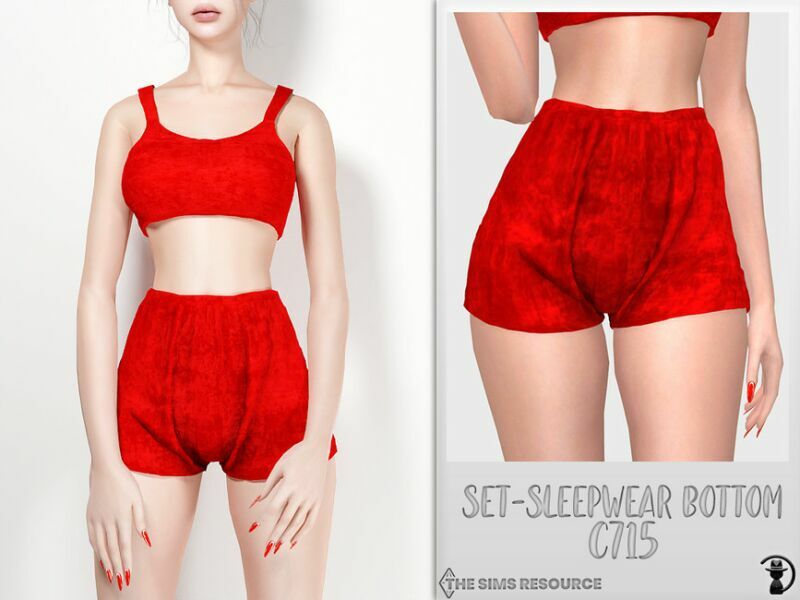 Set-Sleepwear Bottom C715 By Turksimmer 1 Set-Sleepwear Bottom C715 By Turksimmer Sims 4 CC