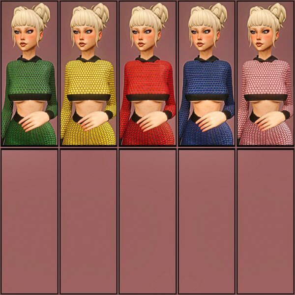 Sexy Cropped Hoody (Alex SET) 3 sims 4 cc sexy cropped hoody alex set 4