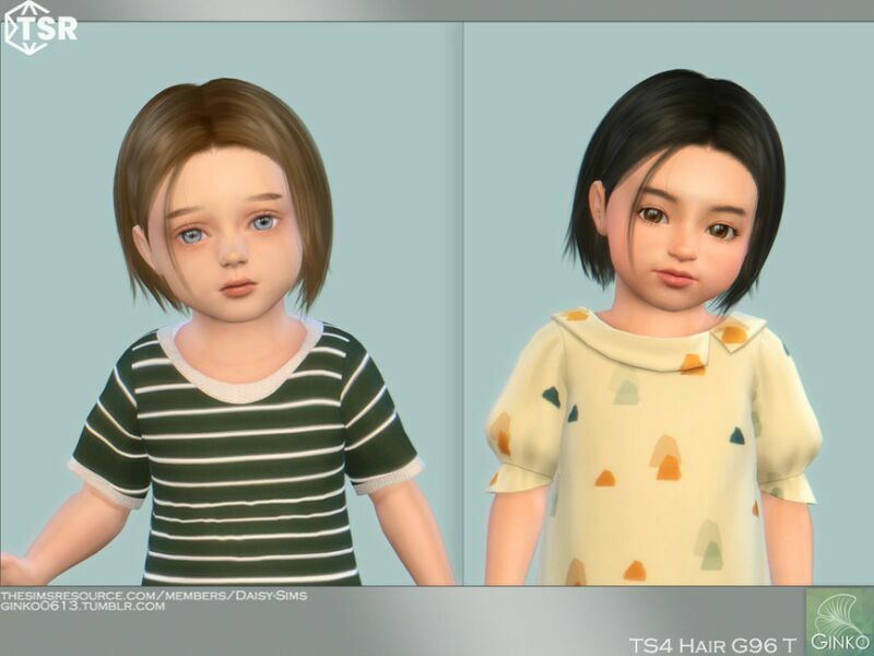 Short BOB Hairstyle For Toddler – G96T By Daisy-Sims 1 Short BOB Hairstyle For Toddler – G96T By Daisy-Sims Sims 4 CC
