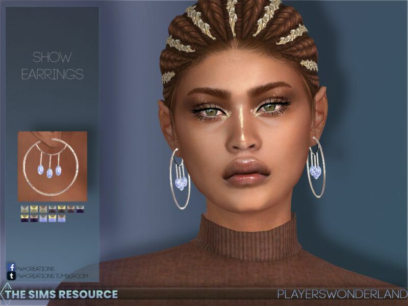 Show Earrings By Playerswonderland 1 Show Earrings By Playerswonderland Sims 4 CC