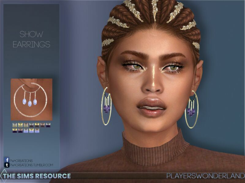 Show Earrings By Playerswonderland 2 sims 4 cc show earrings by playerswonderland 2