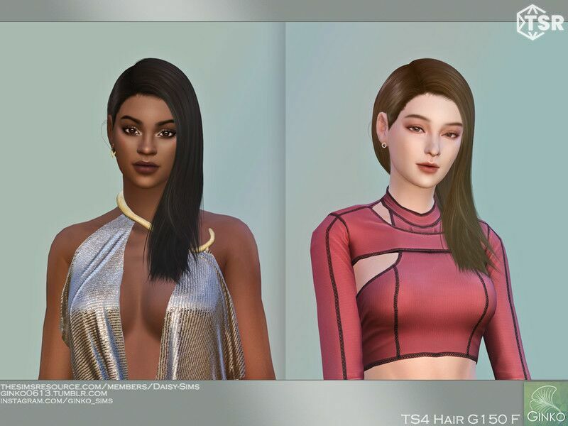 Side Long Hairstyle – G150 1 Side Long Hairstyle – G150 Sims 4 CC