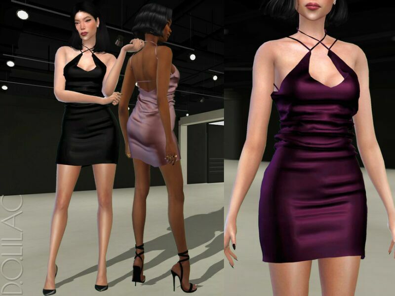 Silk Dress DO383 1 Silk Dress DO383 Sims 4 CC