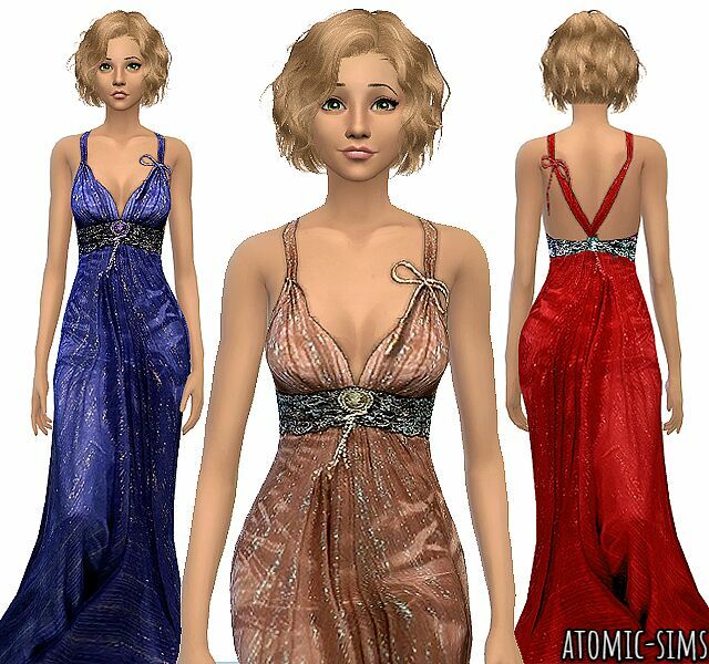Simchic / Designer / Brown Gown Conversion By Atomic-Sims 1 Simchic / Designer / Brown Gown Conversion By Atomic-Sims Sims 4 CC