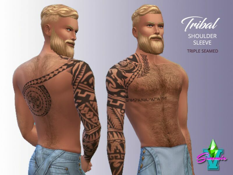 Simmiev Tribal Shoulder Sleeve TA2 By Simmiev 1 Simmiev Tribal Shoulder Sleeve TA2 By Simmiev Sims 4 CC