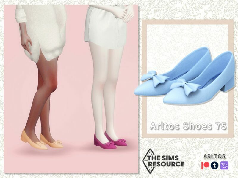 Simple Shoes With BOW / 75 By Arltos 1 Simple Shoes With BOW / 75 By Arltos Sims 4 CC