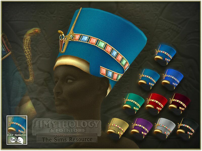 Simythology – Nefertiti CAP Crown By Bakalia 1 Simythology – Nefertiti CAP Crown By Bakalia Sims 4 CC