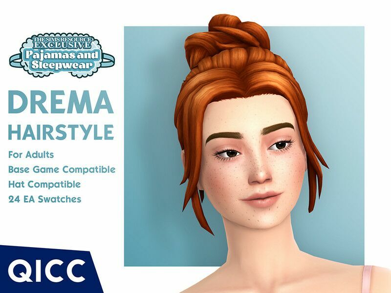 Sleep DAY – Drema Hair By Qicc 1 Sleep DAY – Drema Hair By Qicc Sims 4 CC