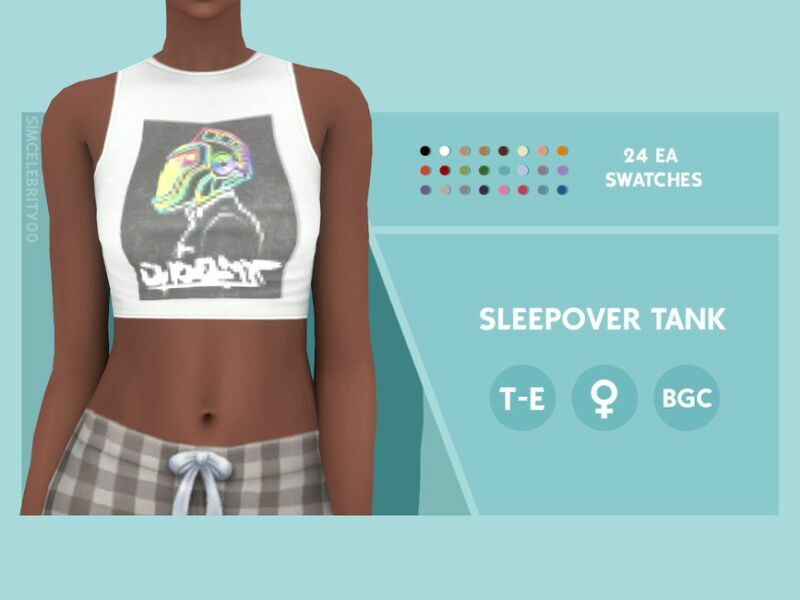 Sleepover Tank By Simcelebrity00 1 Sleepover Tank By Simcelebrity00 Sims 4 CC