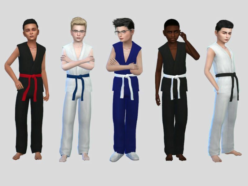 Sleeveless Karate GI Boys By Mclaynesims 1 Sleeveless Karate GI Boys By Mclaynesims Sims 4 CC