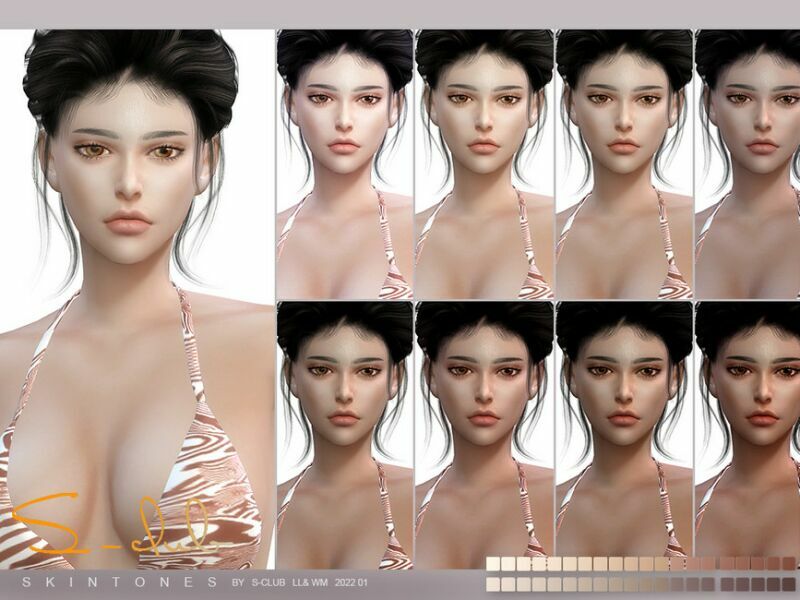 Soft Nature Colorful Female Skin By S-Club By S-Club 2 sims 4 cc soft nature colorful female skin by s club by s club 2