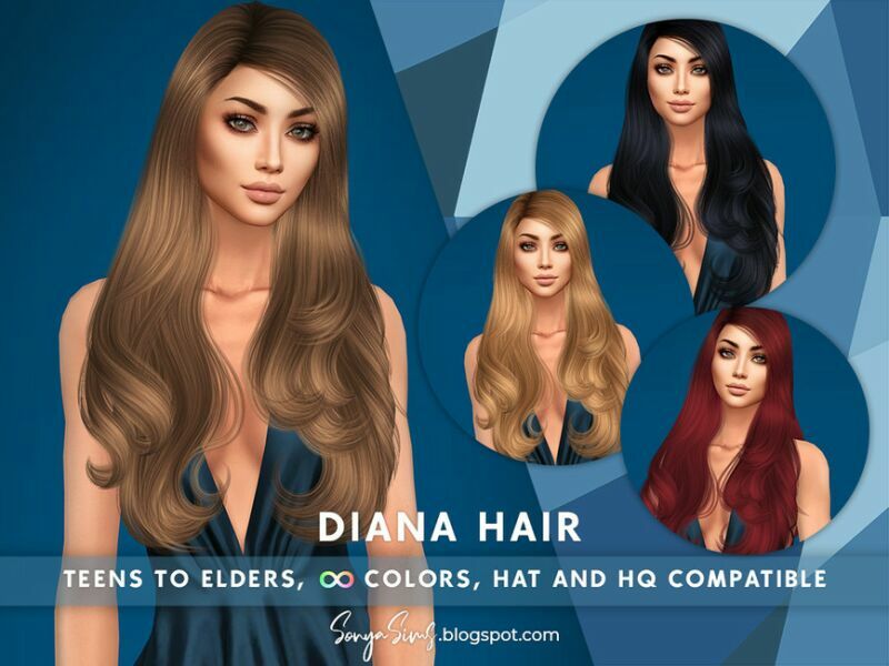 Sonyasims Diana Hair (Early Access ON Patreon) By Sonyasimscc 1 Sonyasims Diana Hair (Early Access ON Patreon) By Sonyasimscc Sims 4 CC