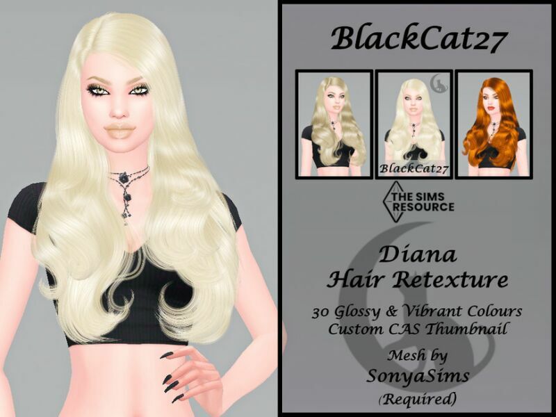 Sonyasims Diana Hair Retexture (Mesh Needed) By Blackcat27 1 Sonyasims Diana Hair Retexture (Mesh Needed) By Blackcat27 Sims 4 CC