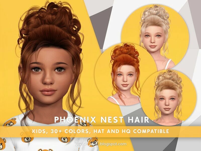 Sonyasims Phoenix Nest Hair Kids By Sonyasimscc 1 Sonyasims Phoenix Nest Hair Kids By Sonyasimscc Sims 4 CC