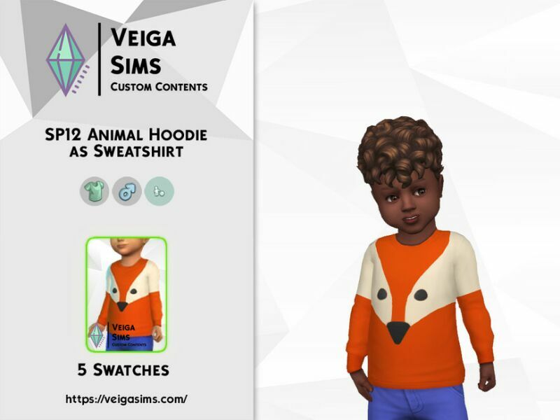 SP12 Animal Hoodie AS Sweatshirt 3 sims 4 cc sp12 animal hoodie as sweatshirt 2