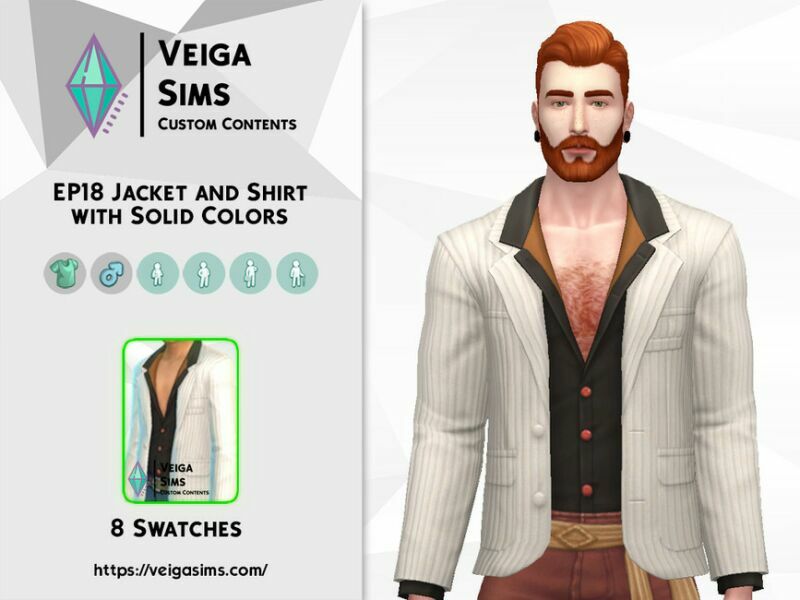 SP18 Jacket And Shirt With Solid Colors 2 sims 4 cc sp18 jacket and shirt with solid colors 2