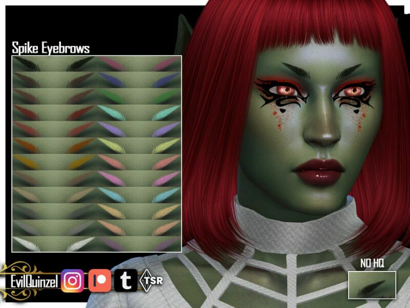 Spike Eyebrows By Evilquinzel 1 Spike Eyebrows By Evilquinzel Sims 4 CC