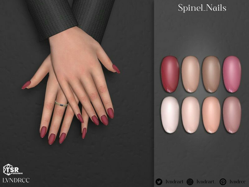 Spinel Nails By Lvndrcc 1 Spinel Nails By Lvndrcc Sims 4 CC