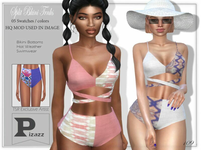 Split Bikini Trunks By Pizazz 1 Split Bikini Trunks By Pizazz Sims 4 CC