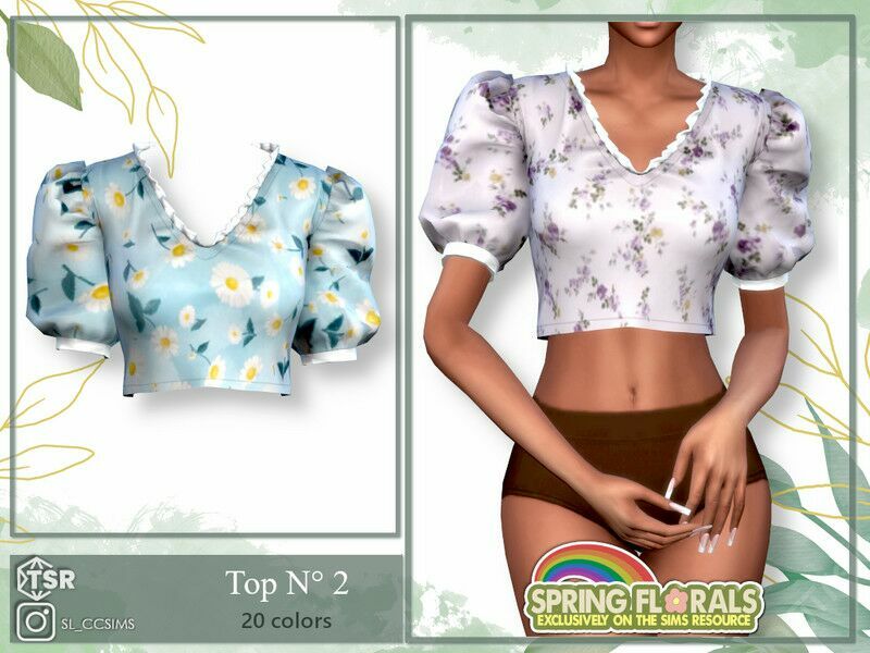 Springflorals_Top_2 1 Springflorals_Top_2 Sims 4 CC