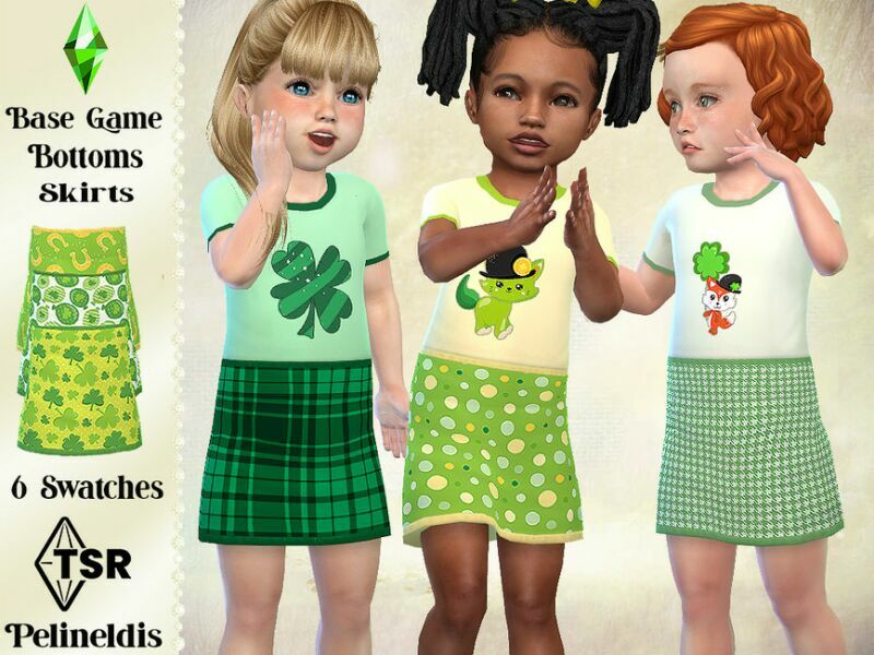 ST. Patricks DAY Skirt By Pelineldis 1 ST. Patricks DAY Skirt By Pelineldis Sims 4 CC