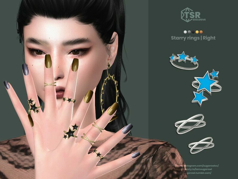 Starry Rings | Right / Rings 1 Starry Rings | Right / Rings Sims 4 CC